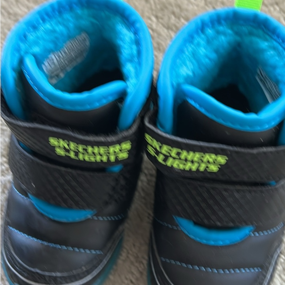 Skechers Kids' Black and Blue Light-Up Boots
